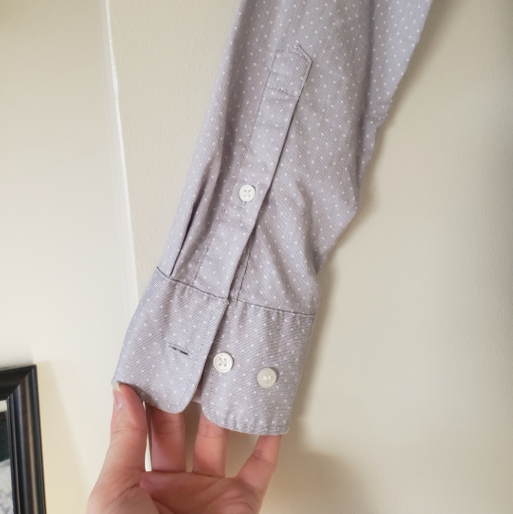 Grey polka dot button down - Picture 5 of 9